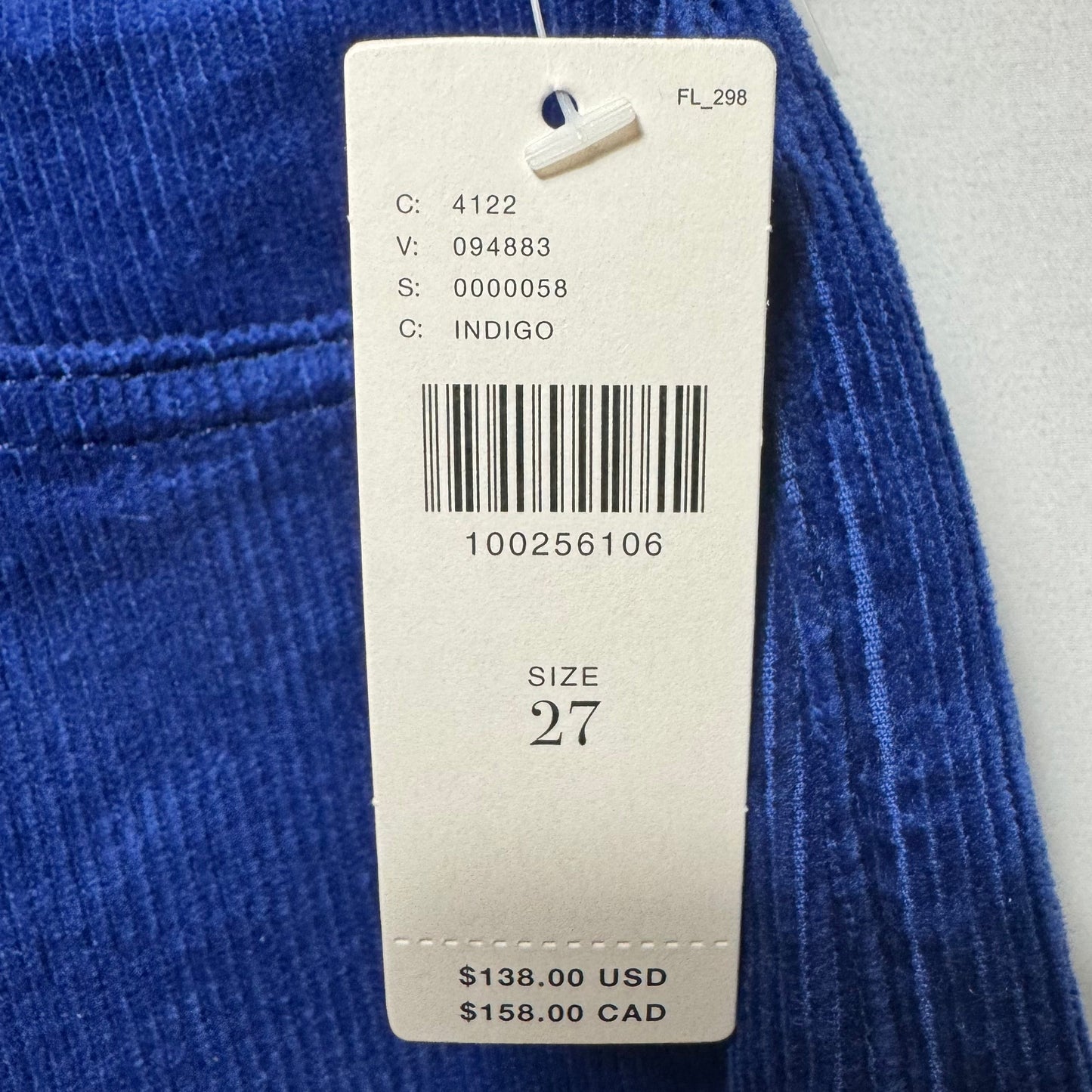 The Yaya Mid-Rise Corduroy Crop Flare Jeans By Pilcro In Indigo, Size: 4/27