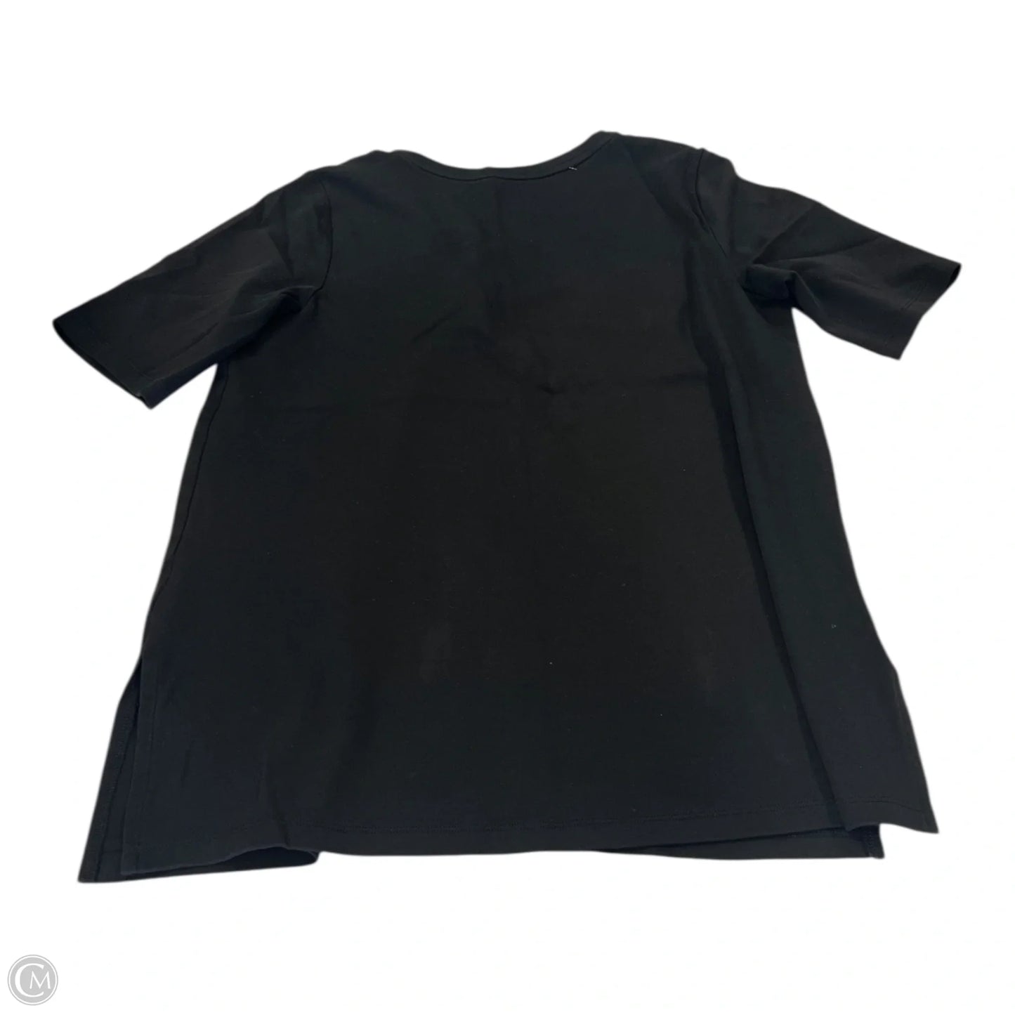 Top Short Sleeve Basic By Isaac Mizrahi Live Qvc In Black, Size: M