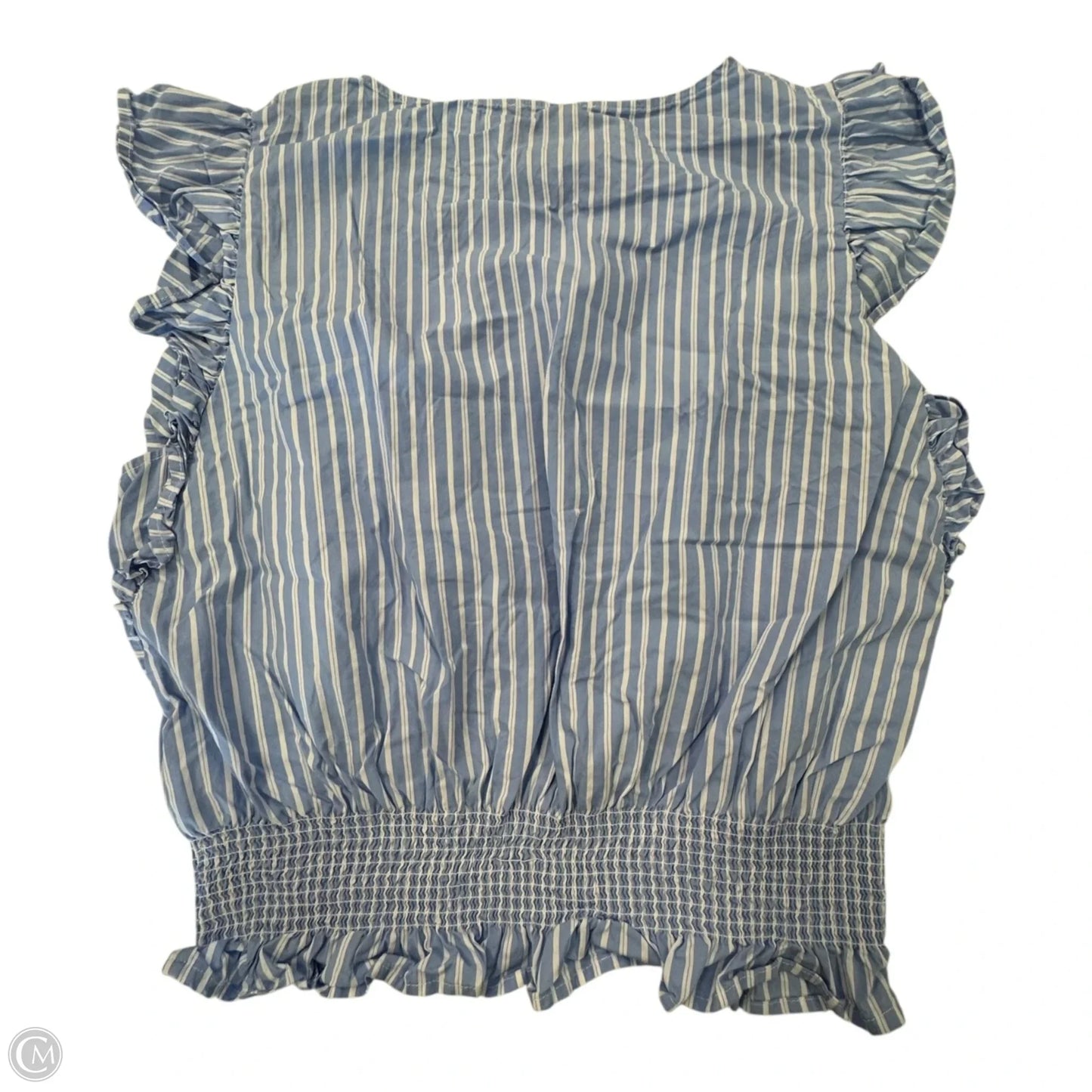 Top Sleeveless By Laundry In Blue & White, Size: Xl