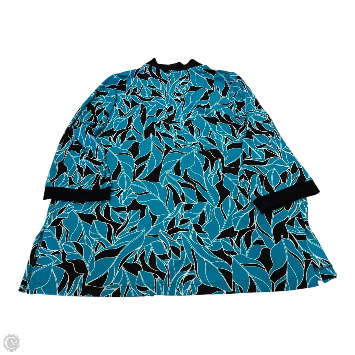 Cardigan By Chicos In Black & Blue, Size: Xl