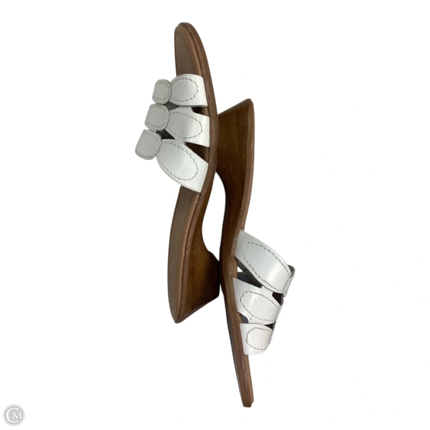 Sandals Heels Block By George In White, Size: 8.5