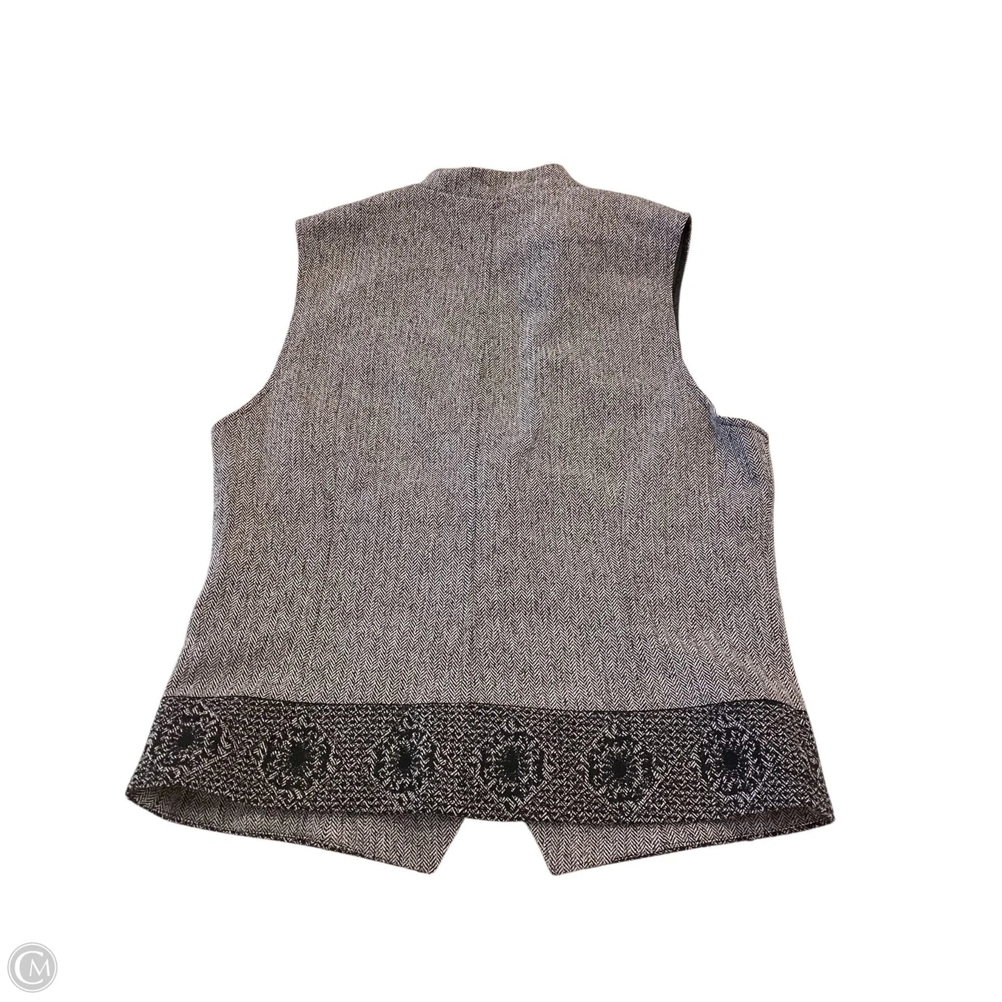 Top Sleeveless By Coldwater Creek In Black & Grey, Size: S