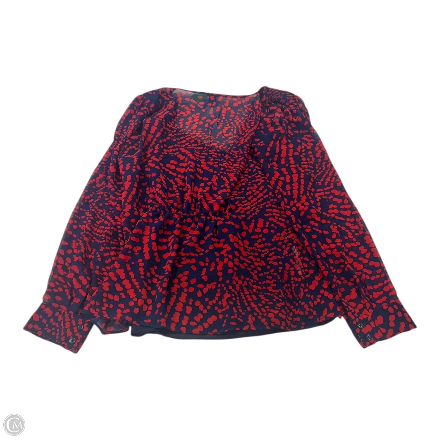 Top Long Sleeve By Anne Klein In Blue & Red, Size: M