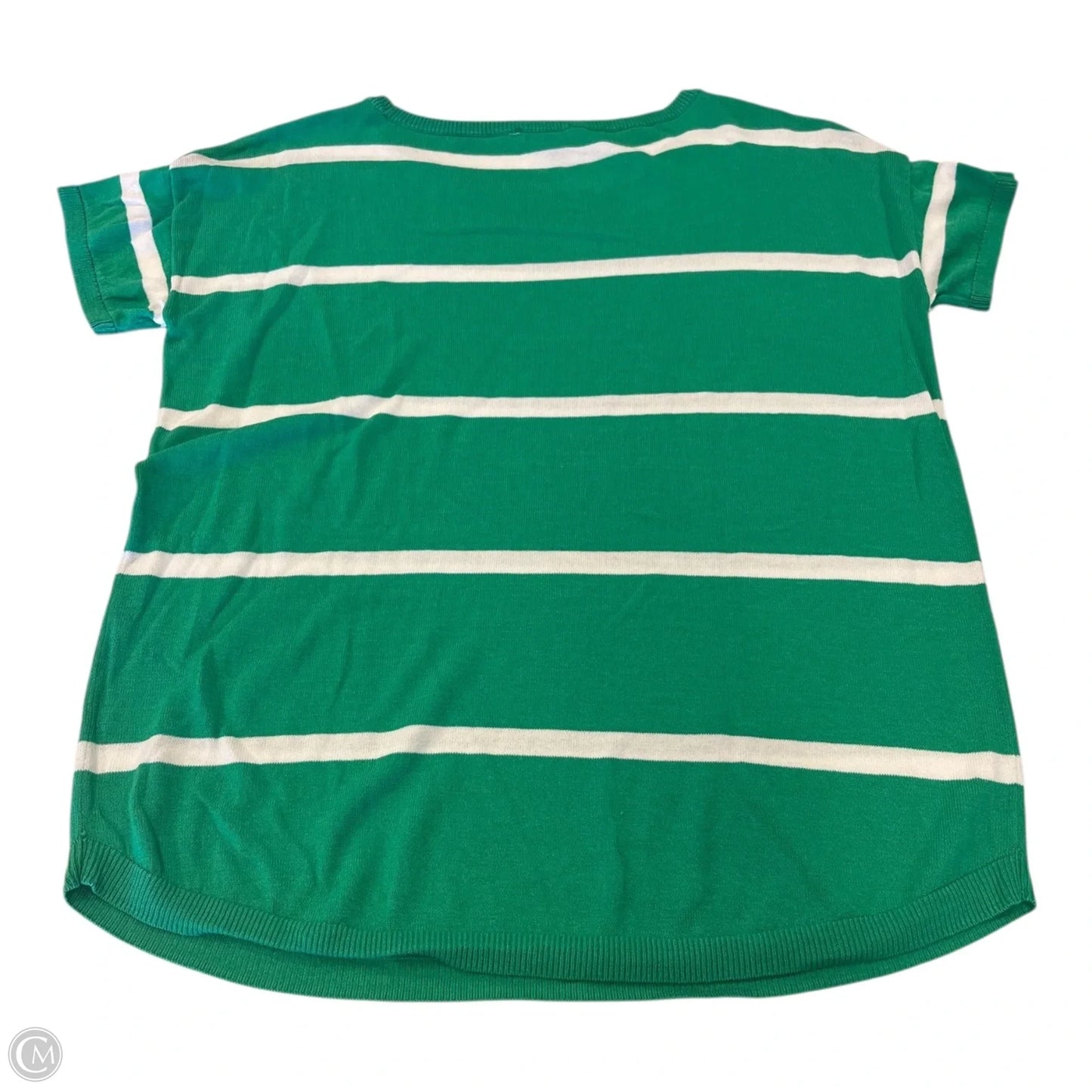 Top Short Sleeve By Talbots In Green & White, Size: Sp
