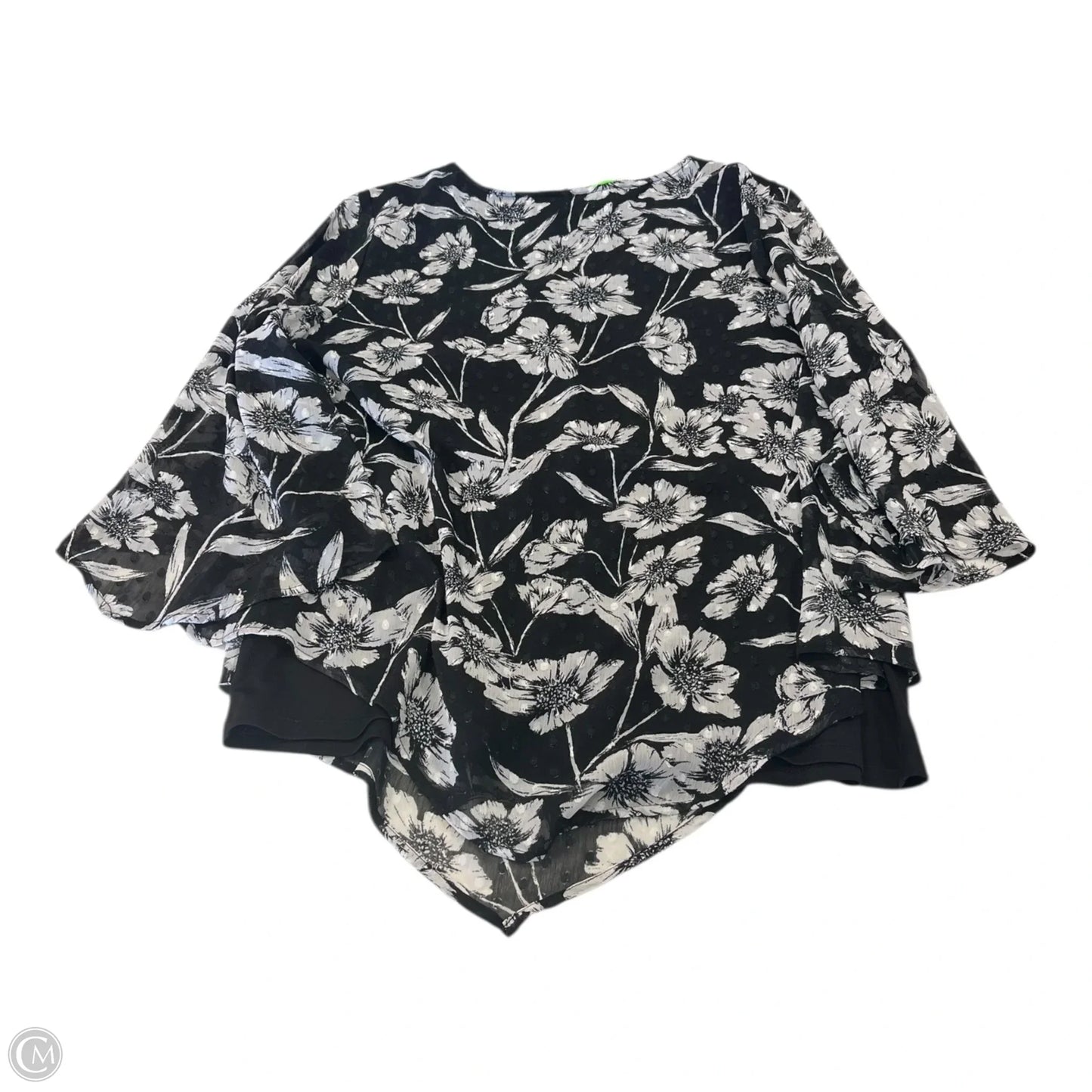 Top Long Sleeve By Sara Michelle In Black & White, Size: 2x