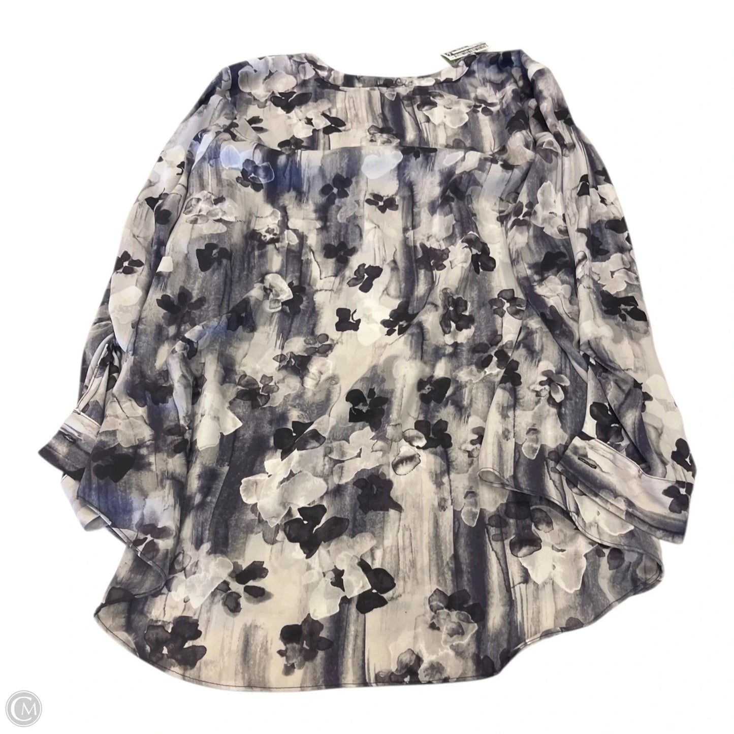 Top Long Sleeve By Simply Vera In Purple & White, Size: 1x