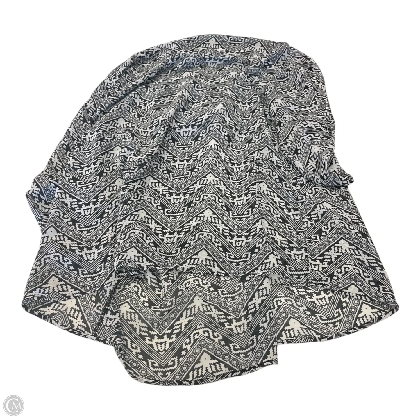 Top Long Sleeve By Derek Heart In Black & White, Size: 2x