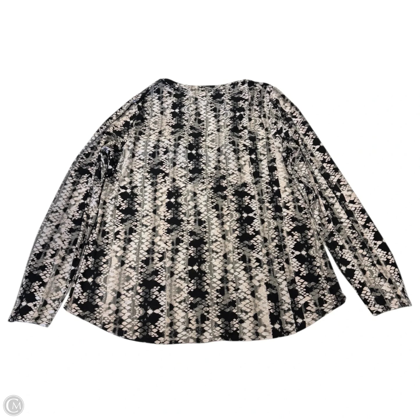 Top Long Sleeve By Inc In Black & White, Size: Xl