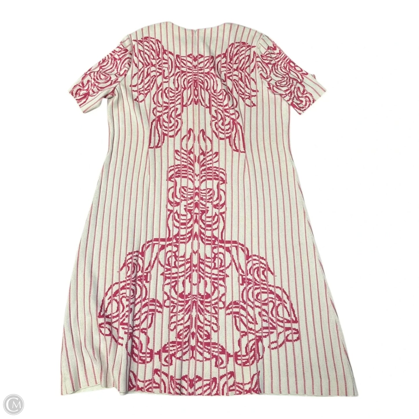 Dress Casual Short By Ming Wang In Pink & White, Size: Xl