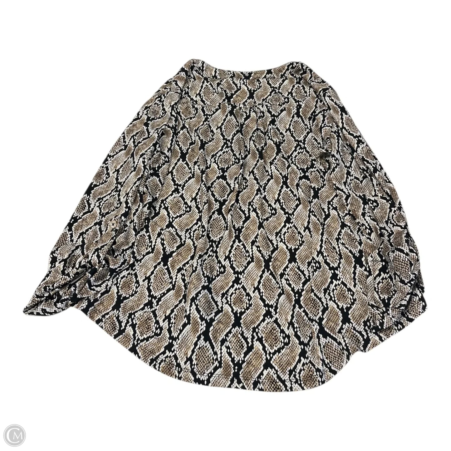 Top Long Sleeve By Michael By Michael Kors In Animal Print, Size: Xl