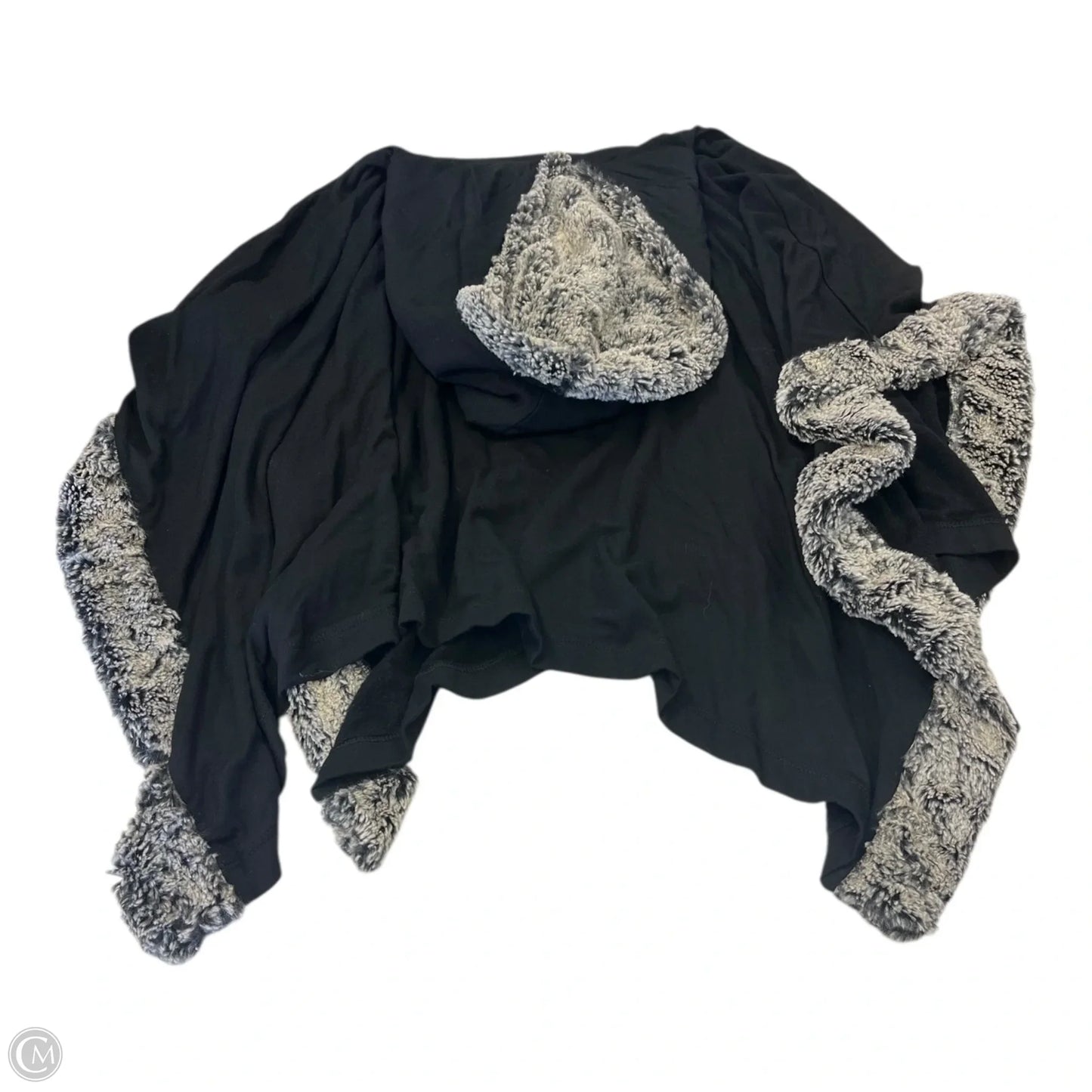 Poncho By Clothes Mentor In Black & Grey, Size: L
