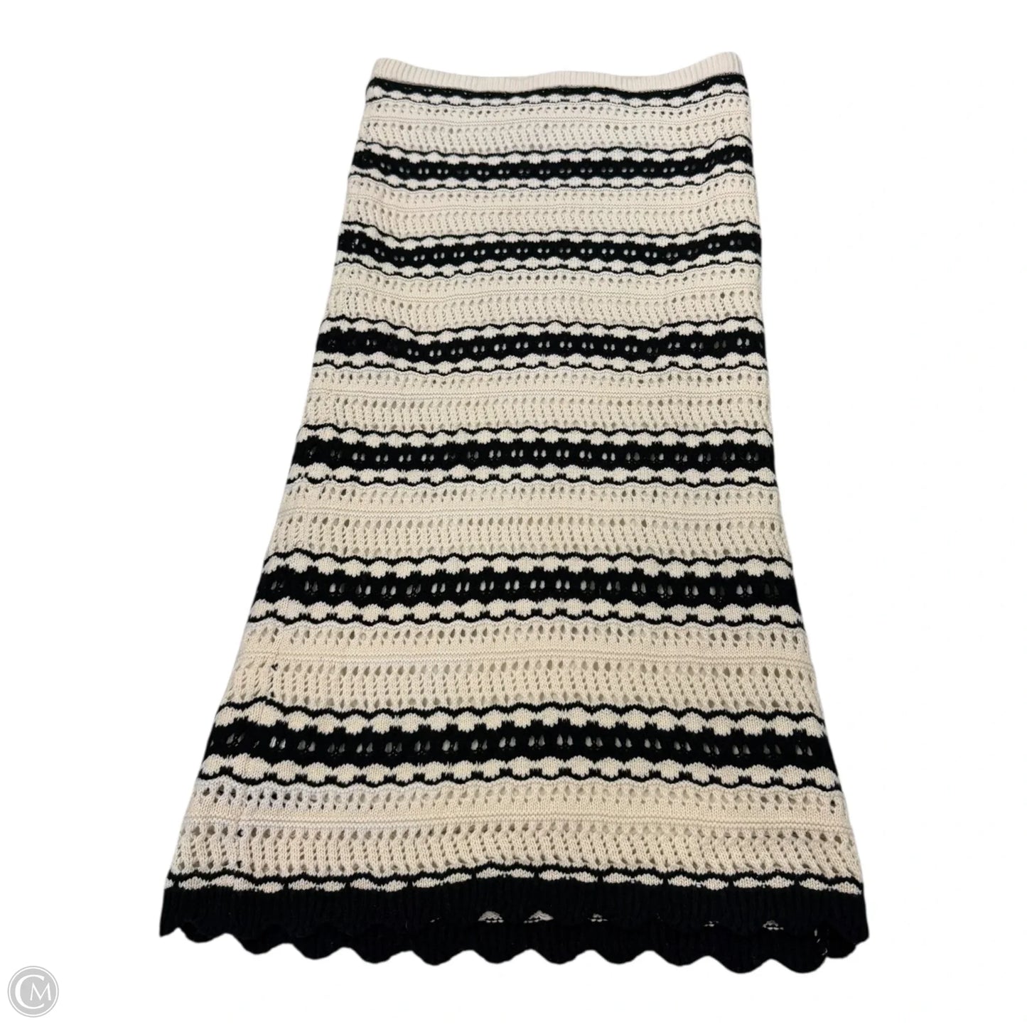 Skirt Maxi By Freshman In Black & White, Size: L