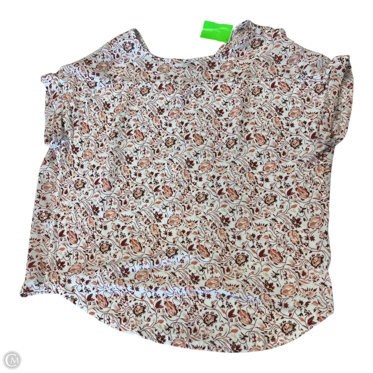 Top Short Sleeve By Loft In Pink & White, Size: Xs