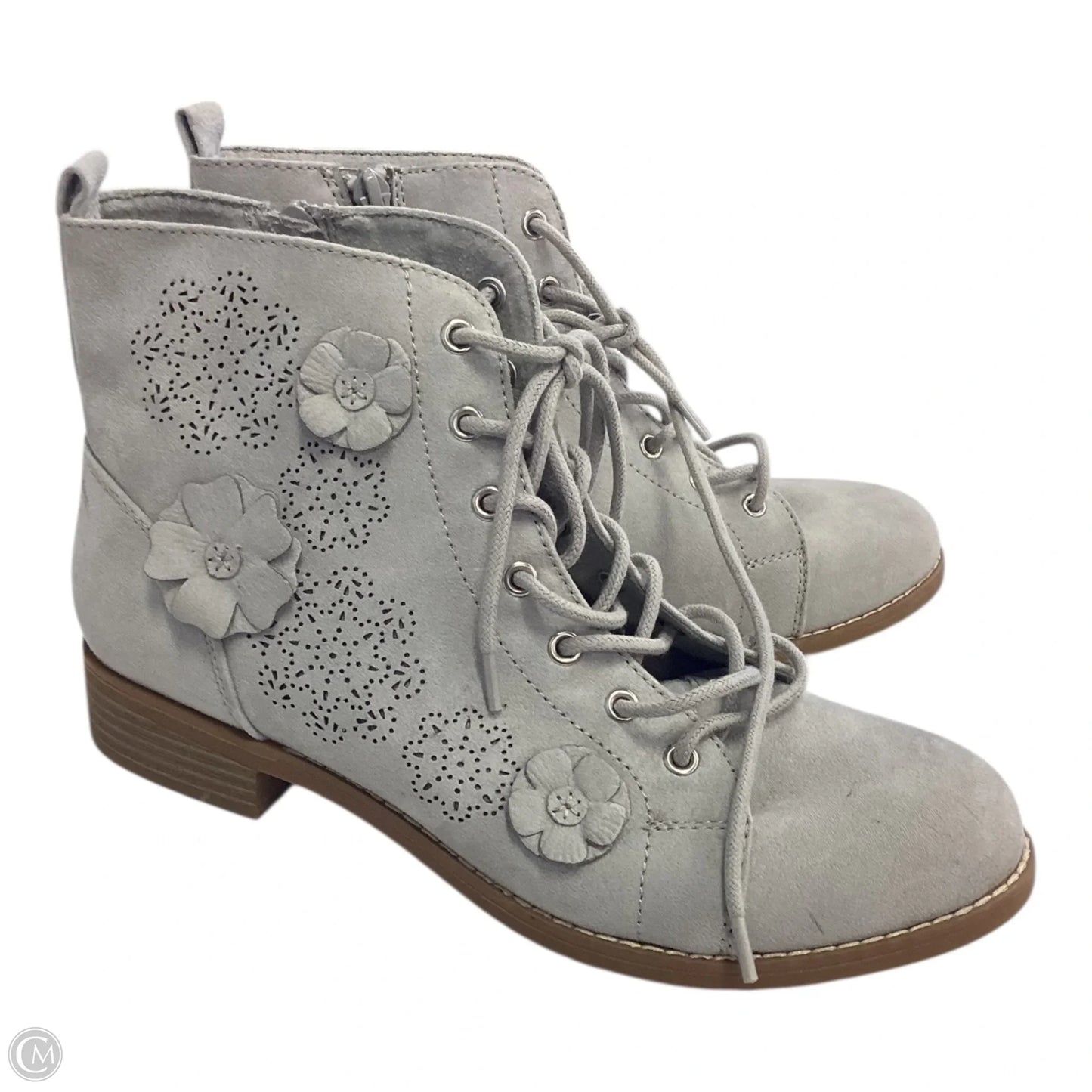 Boots Ankle Heels By So In Grey, Size: 9