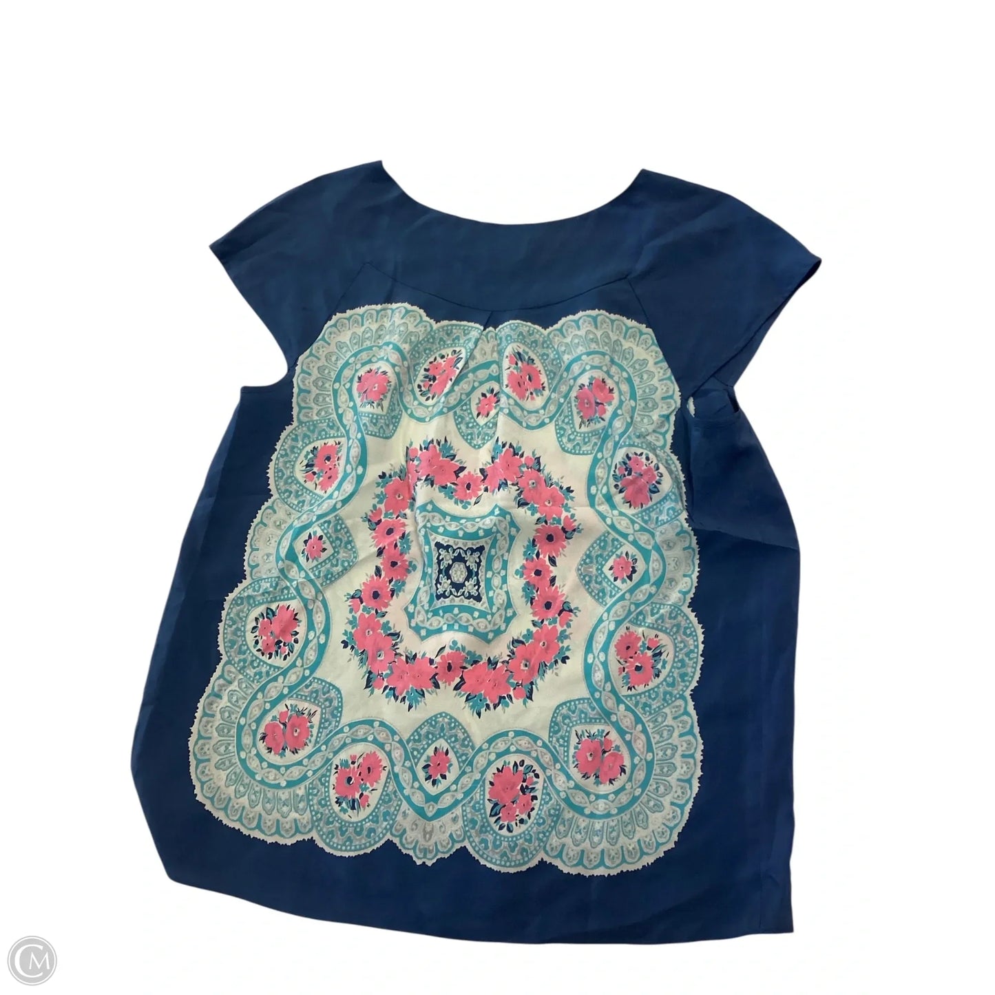 Top Short Sleeve By Moulinette Soeurs In Blue & White, Size: M