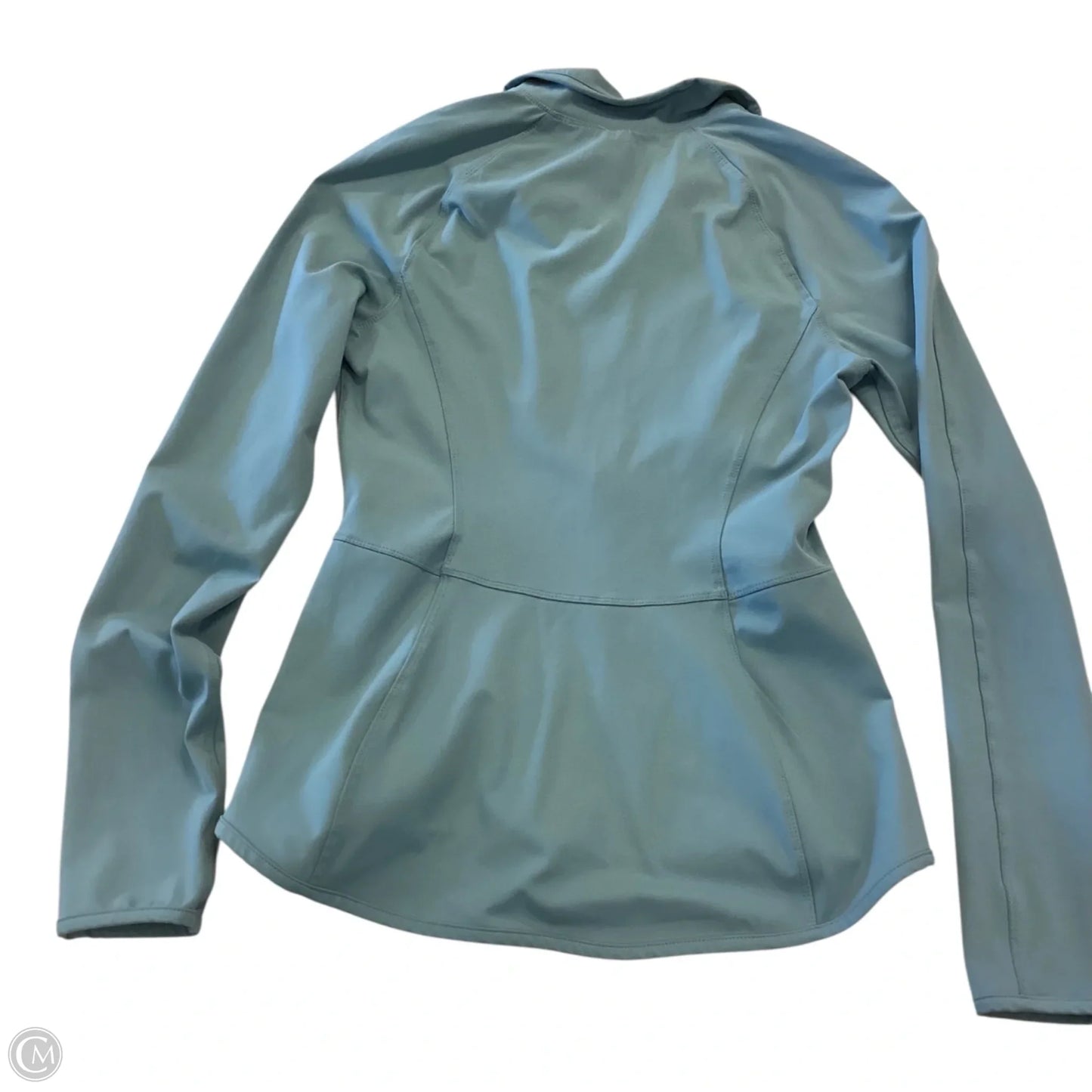 Athletic Jacket By Yogalicious In Blue & Grey, Size: M