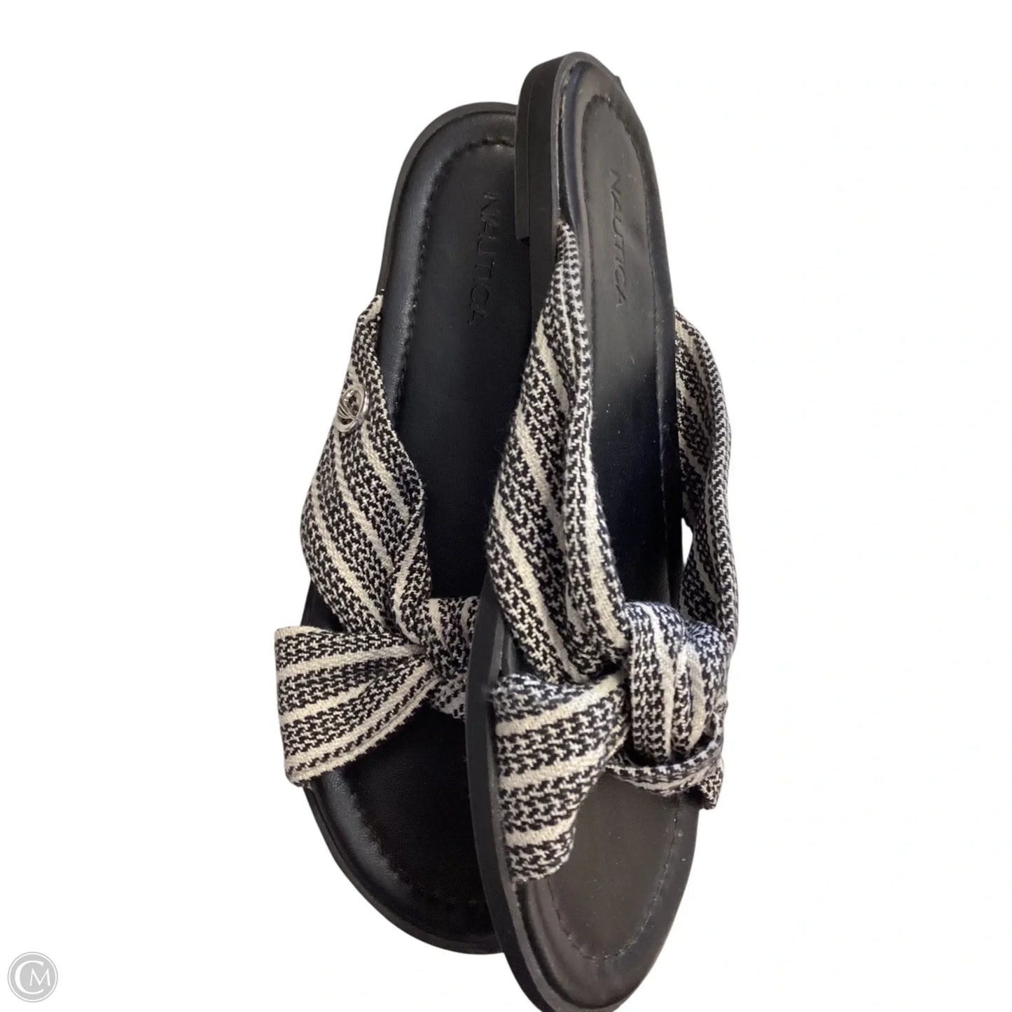 Sandals Flats By Nautica In Black & White, Size: 8