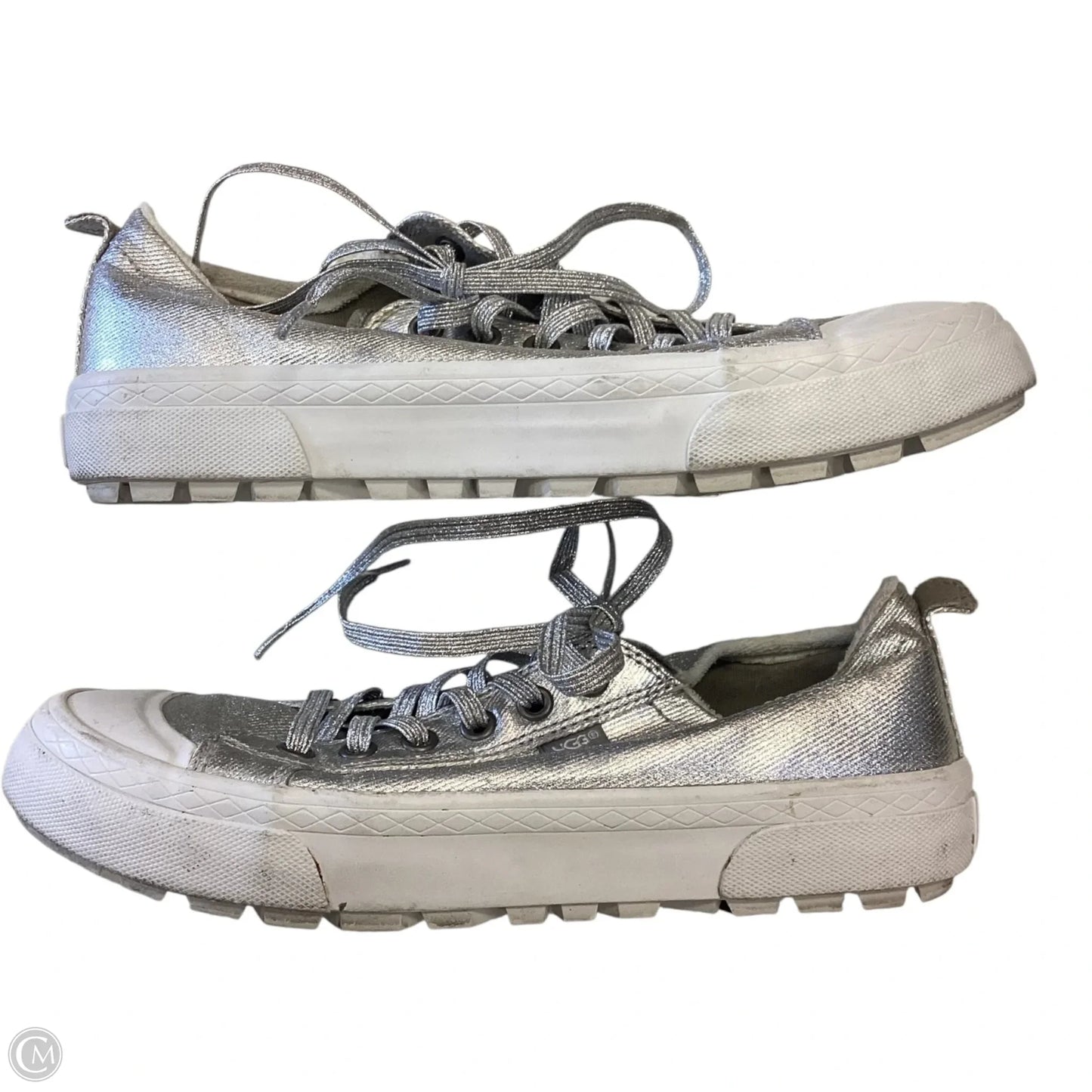 Shoes Designer By Ugg In Silver, Size: 6.5