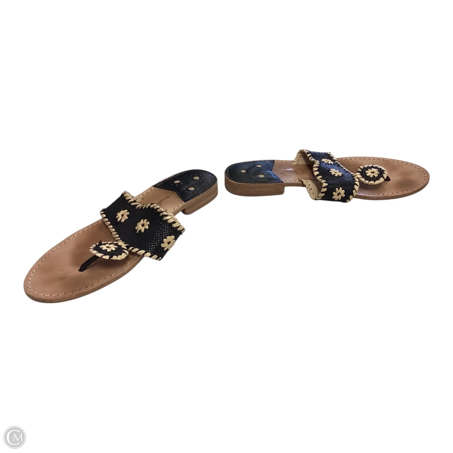 Sandals Flats By Jack Rogers In Black & Tan, Size: 11
