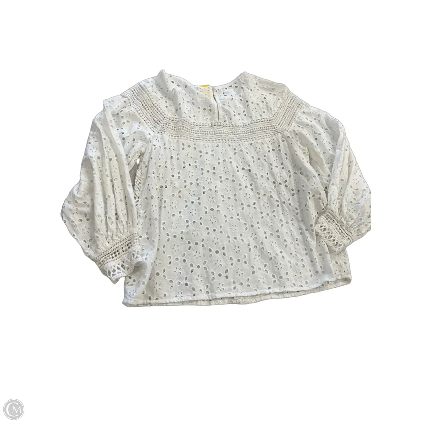 Blouse Long Sleeve By Anthropologie In White, Size: M