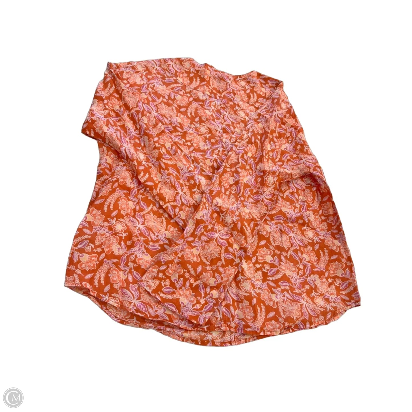 Blouse Long Sleeve By J. Crew In Orange & Pink, Size: M