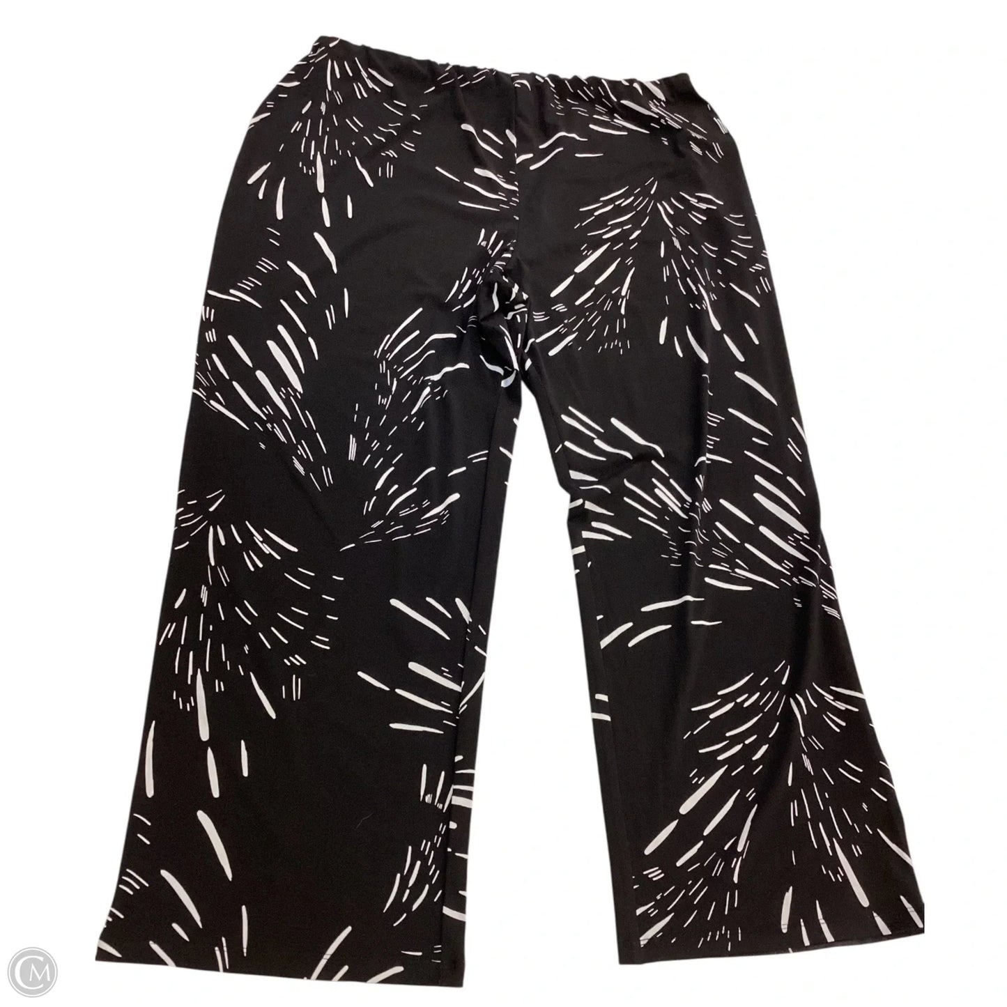 Pants Wide Leg By Jm Collections In Black & White, Size: 2x