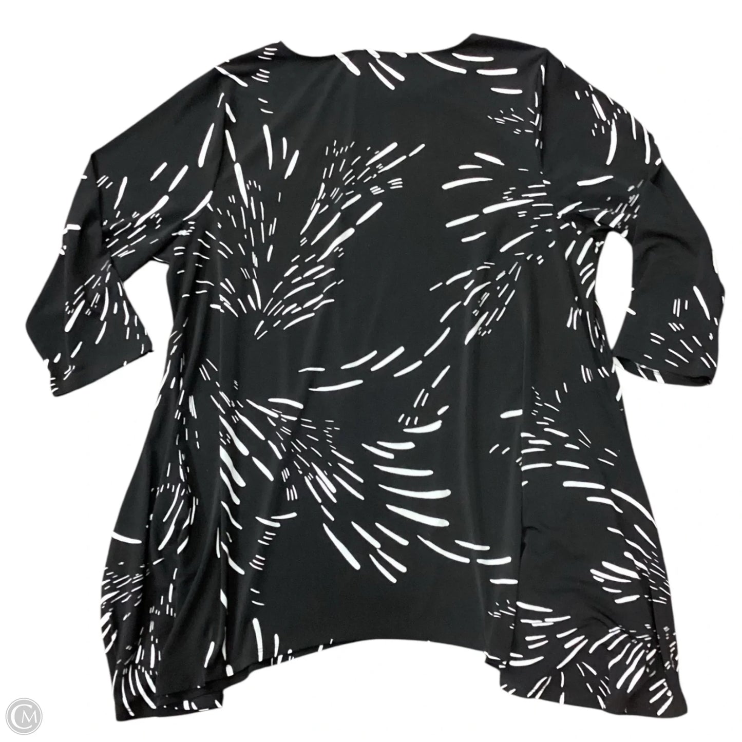 Top Long Sleeve By Jm Collections In Black & White, Size: 2x