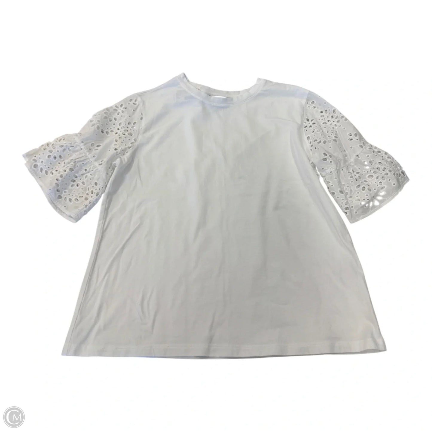 Top Short Sleeve By Banana Republic In White, Size: M