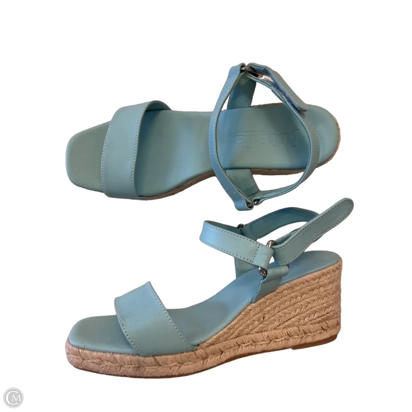 Sandals Heels Wedge By Clothes Mentor In Teal, Size: 10.5