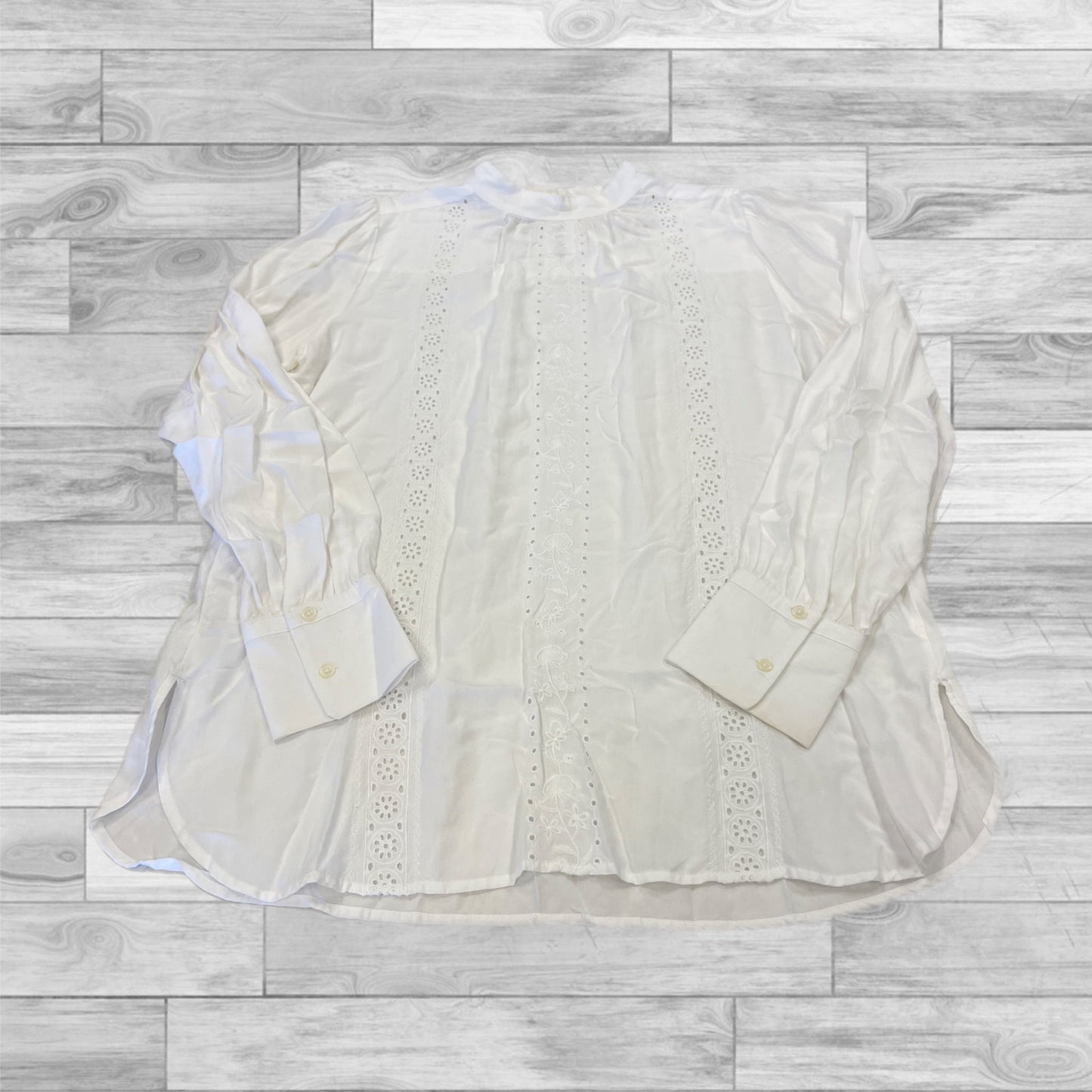 Top Long Sleeve By Loft In White, Size: S
