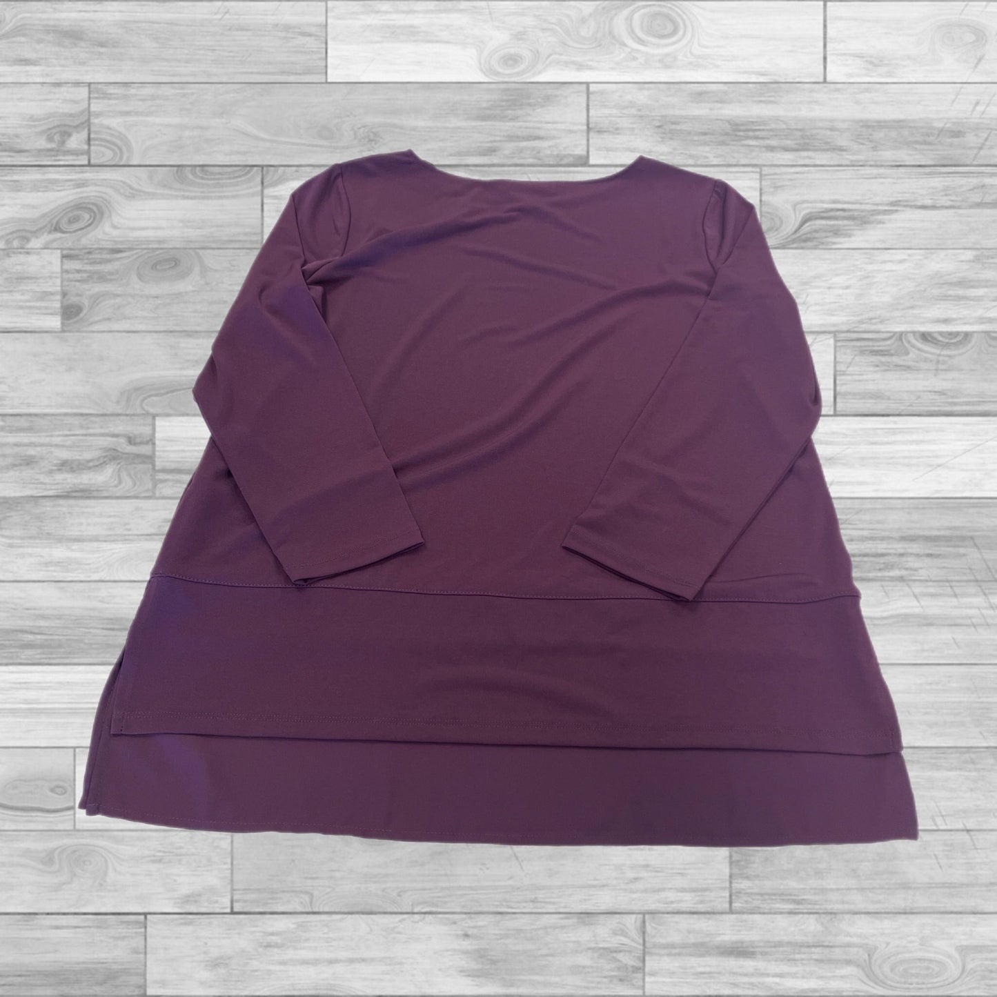 Top 3/4 Sleeve By Calvin Klein In Purple, Size: S