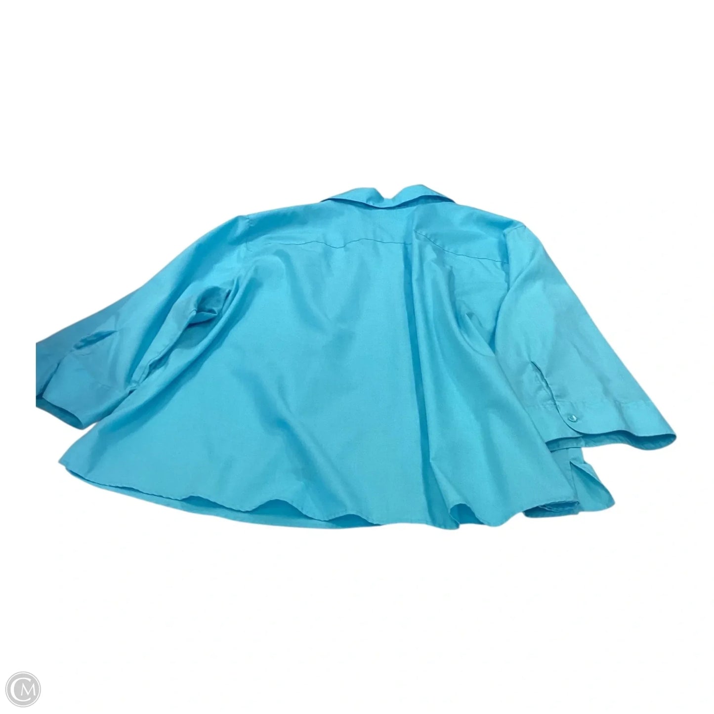 Top 3/4 Sleeve By Foxcroft In Blue, Size: 3x