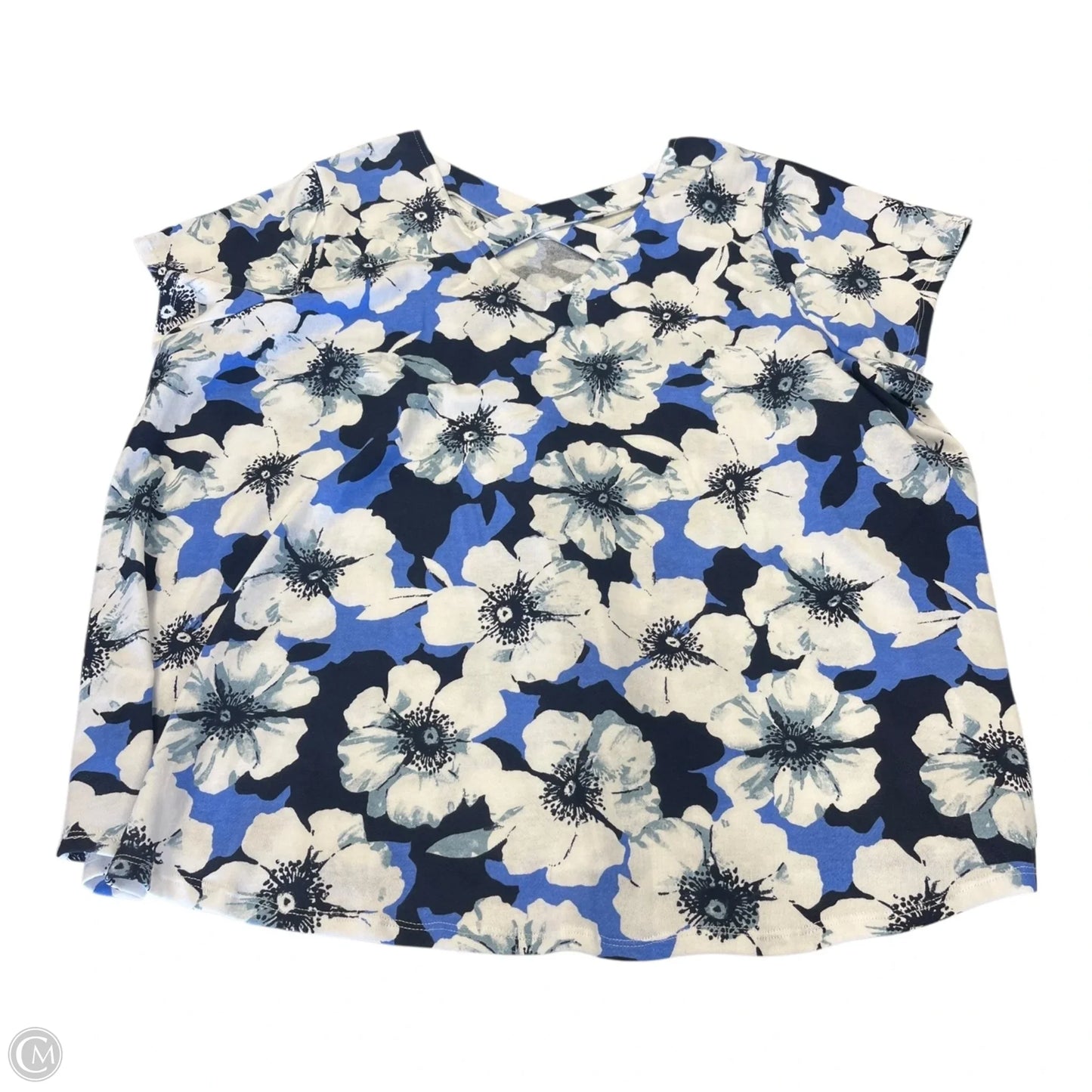 Top Short Sleeve By Bobeau In Blue, Size: 2x