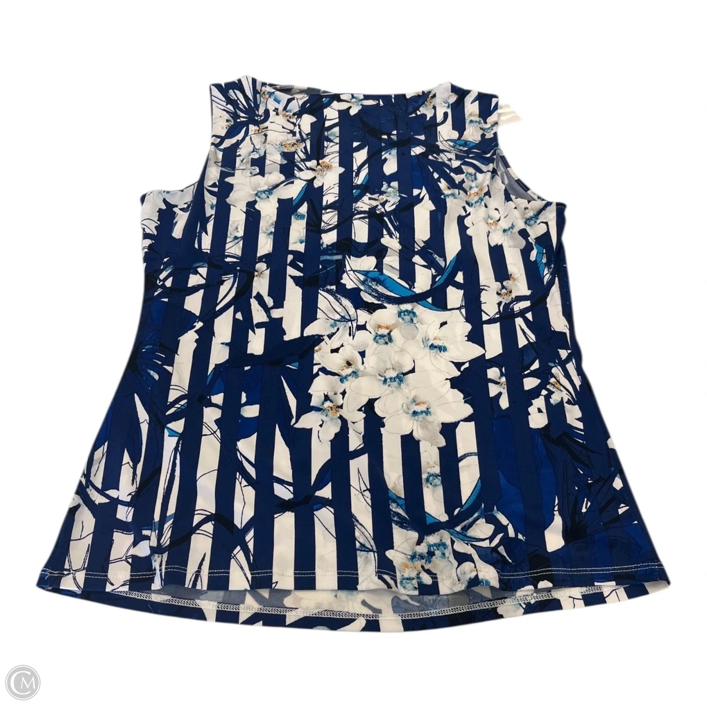Top Sleeveless By Ivanka Trump In Blue & White, Size: S