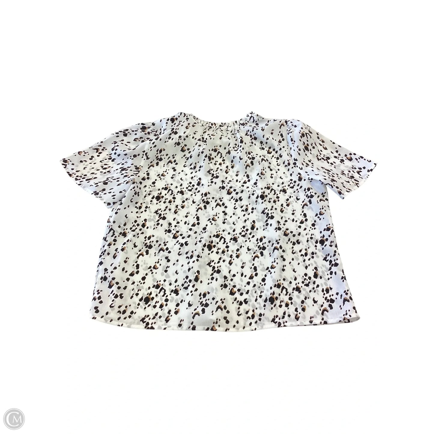 Top Short Sleeve By Nine West In Leopard Print, Size: Mp