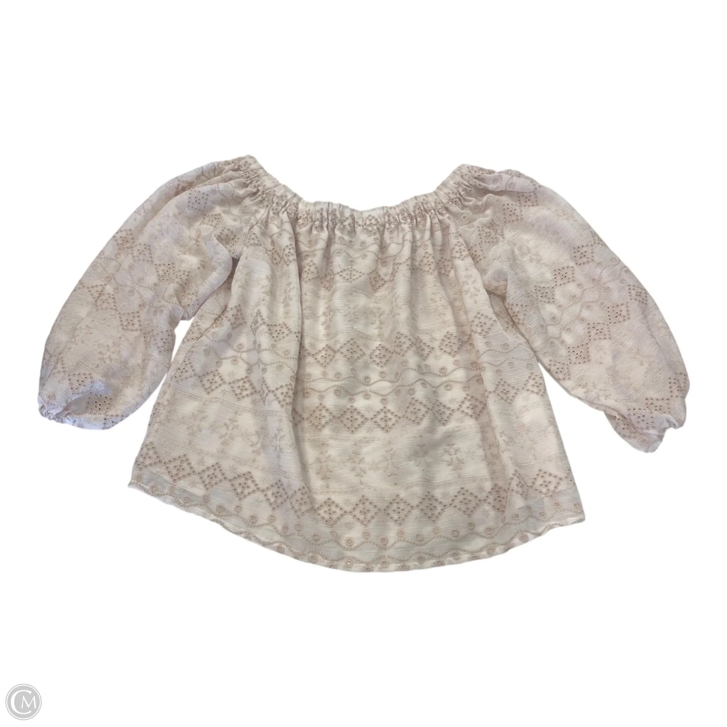 Top 3/4 Sleeve By Express In Beige, Size: Xs