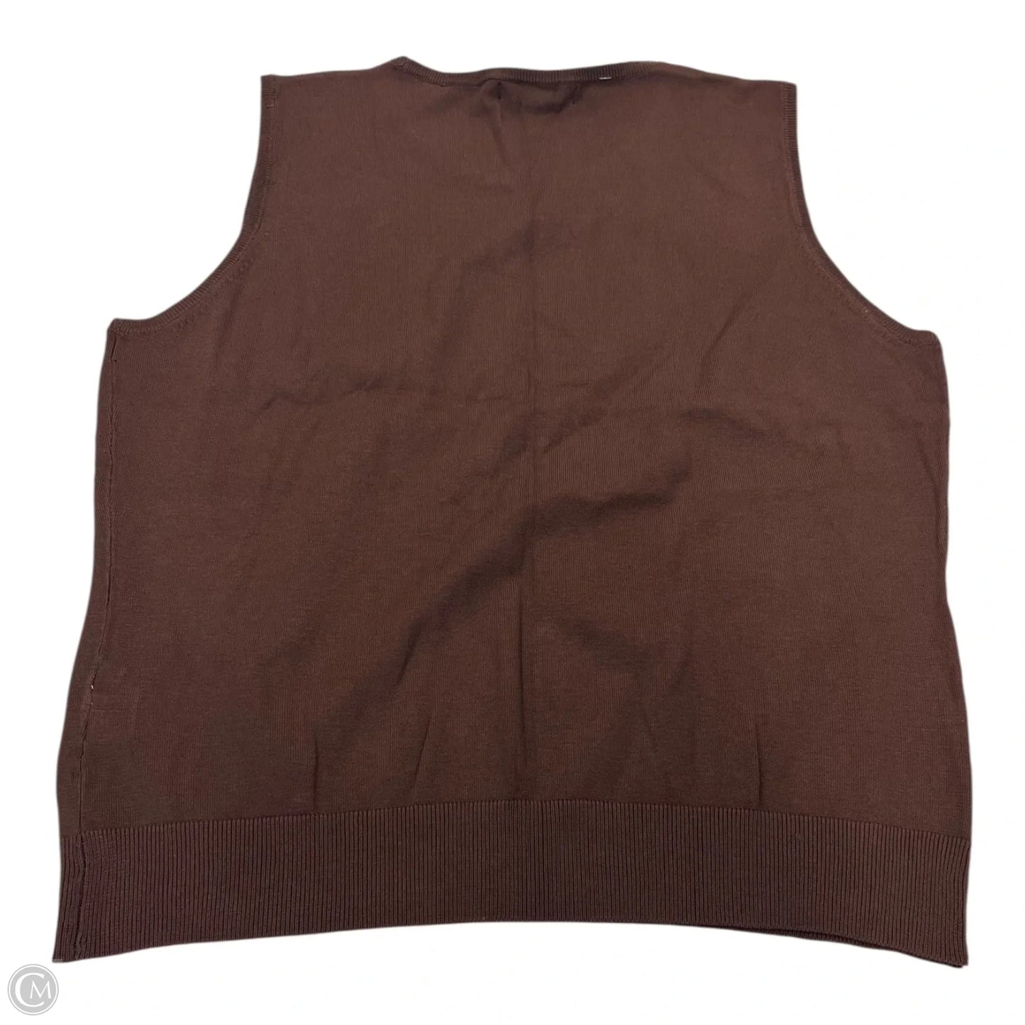 Top Sleeveless By August Silk In Brown, Size: Xl