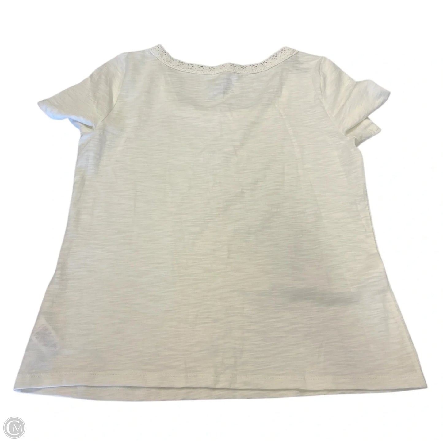 Top Short Sleeve By Talbots In Cream, Size: Mp