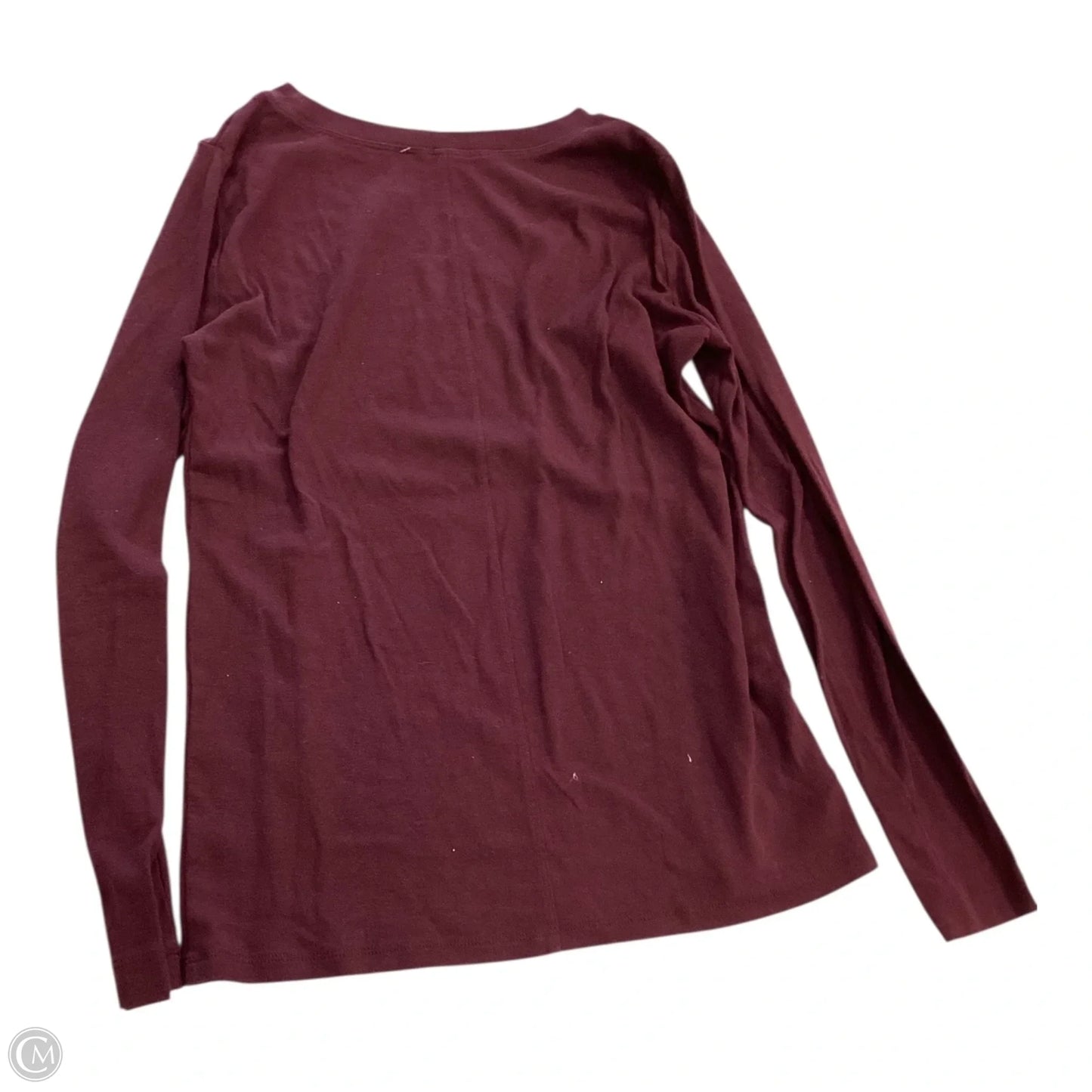 Top Long Sleeve Basic By Loft In Maroon, Size: M