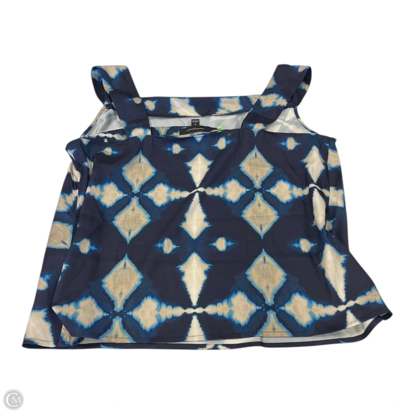 Top Sleeveless By Banana Republic In Blue & Cream, Size: L