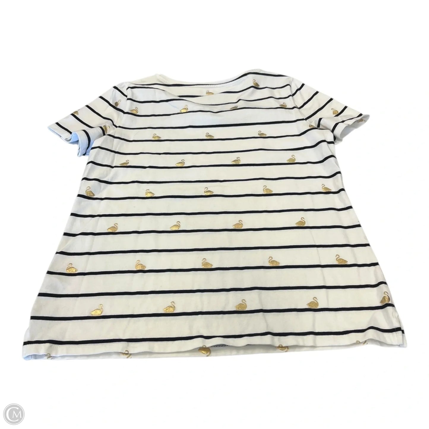 Top Short Sleeve By Talbots In Striped Pattern, Size: M