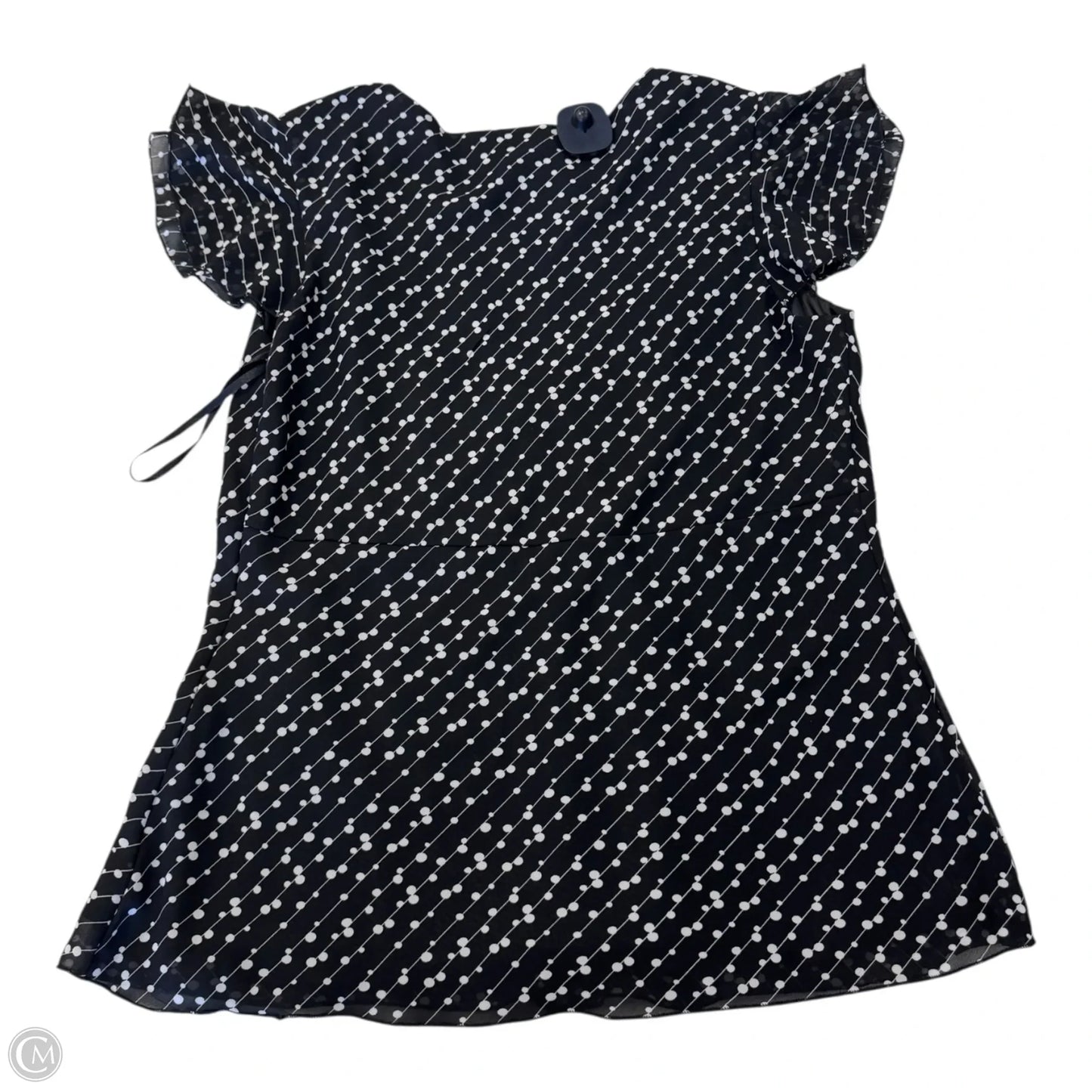 Blouse Short Sleeve By Clothes Mentor In Black & White, Size: 14
