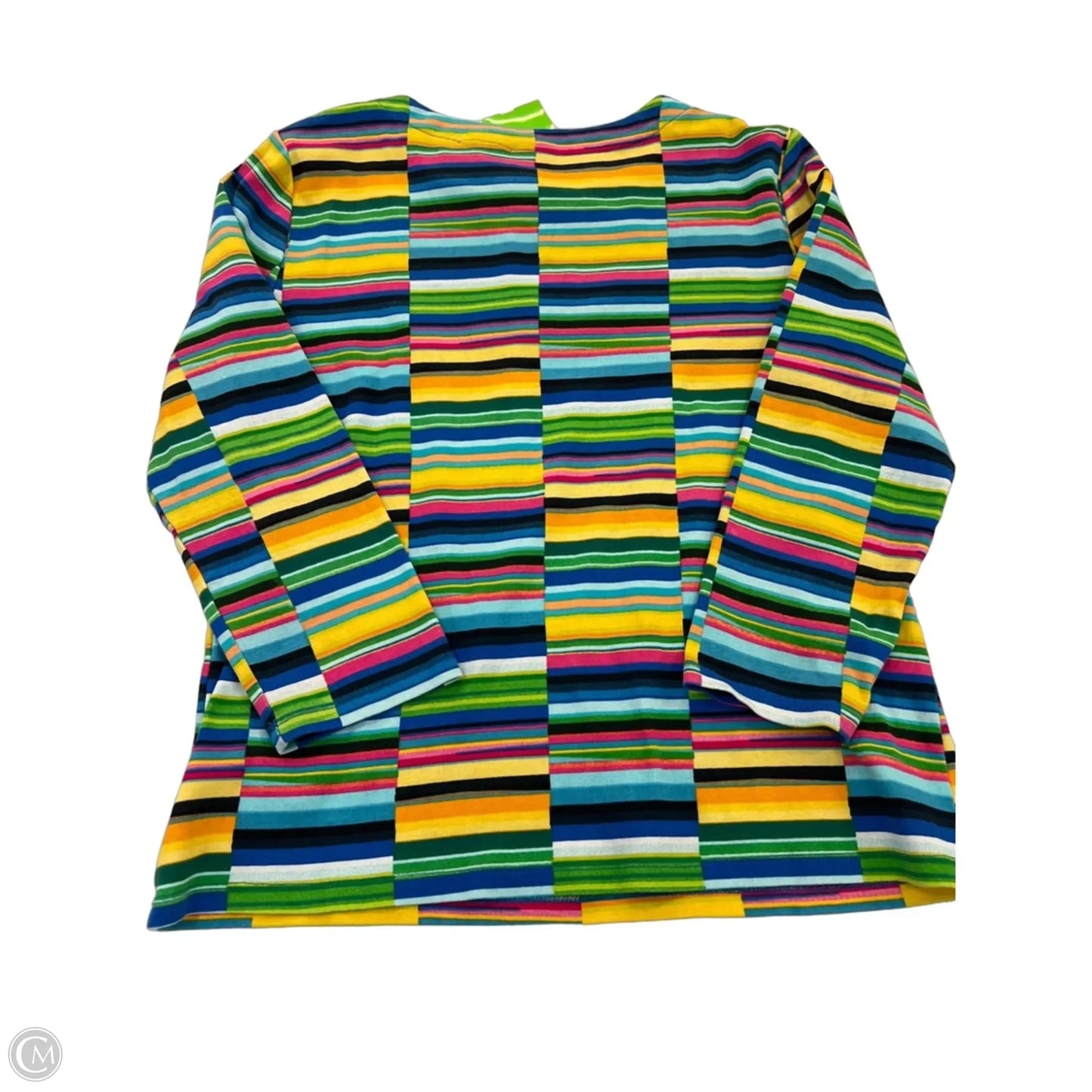 Top Long Sleeve By Rafaella In Striped Pattern, Size: L