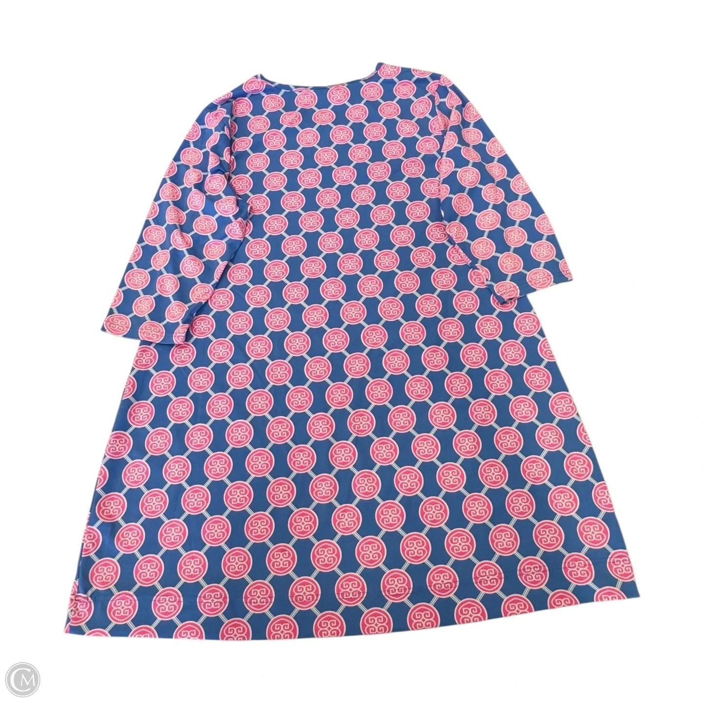 Dress Casual Short By Lulu B In Blue & Pink, Size: 1x