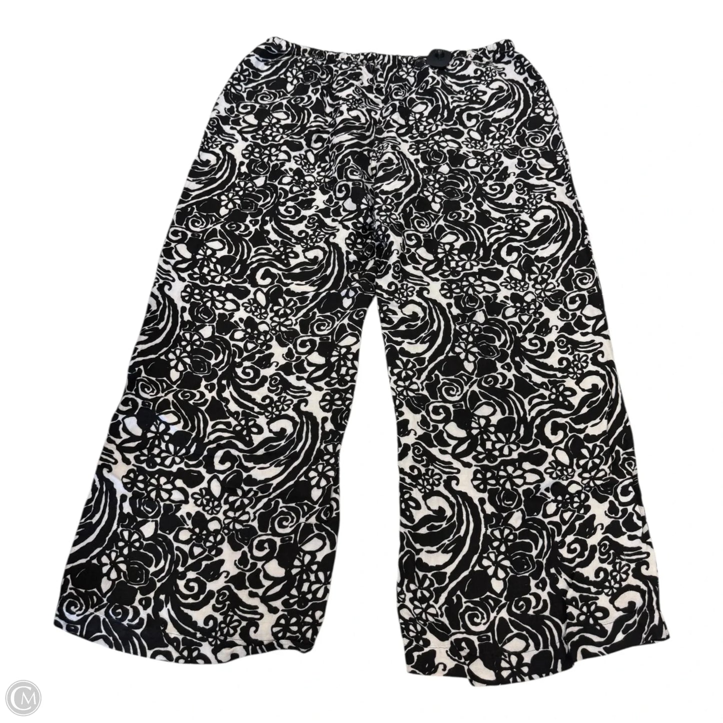 Pants Linen By Chicos In Black & White, Size: Xl