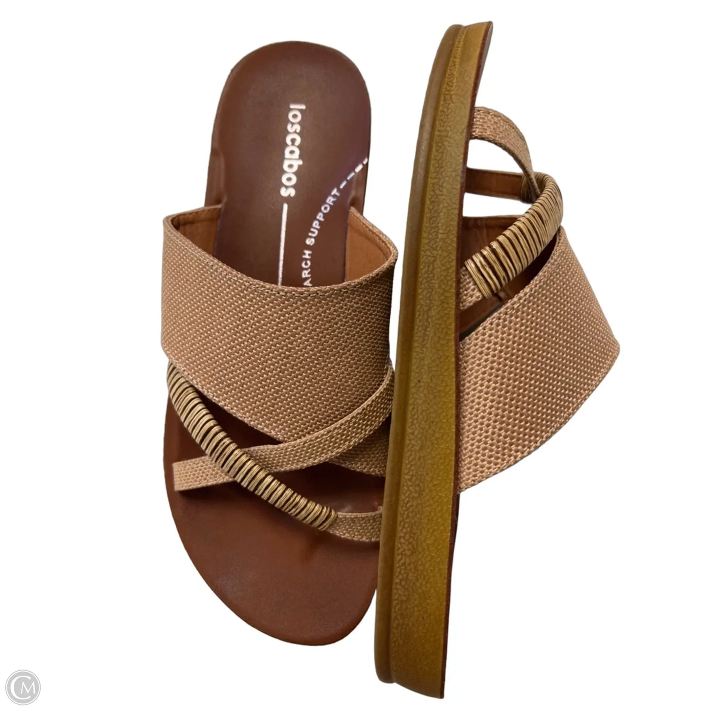 Sandals Flats By Clothes Mentor In Brown & Tan, Size: 8