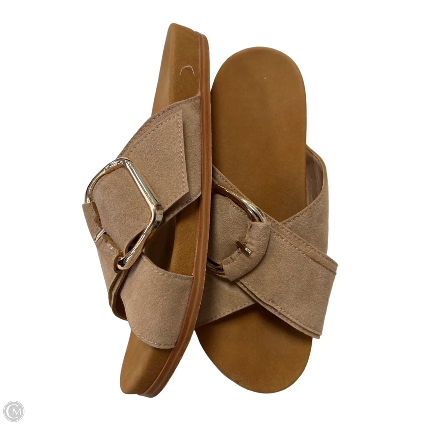 Sandals Flats By Clothes Mentor In Tan, Size: 8