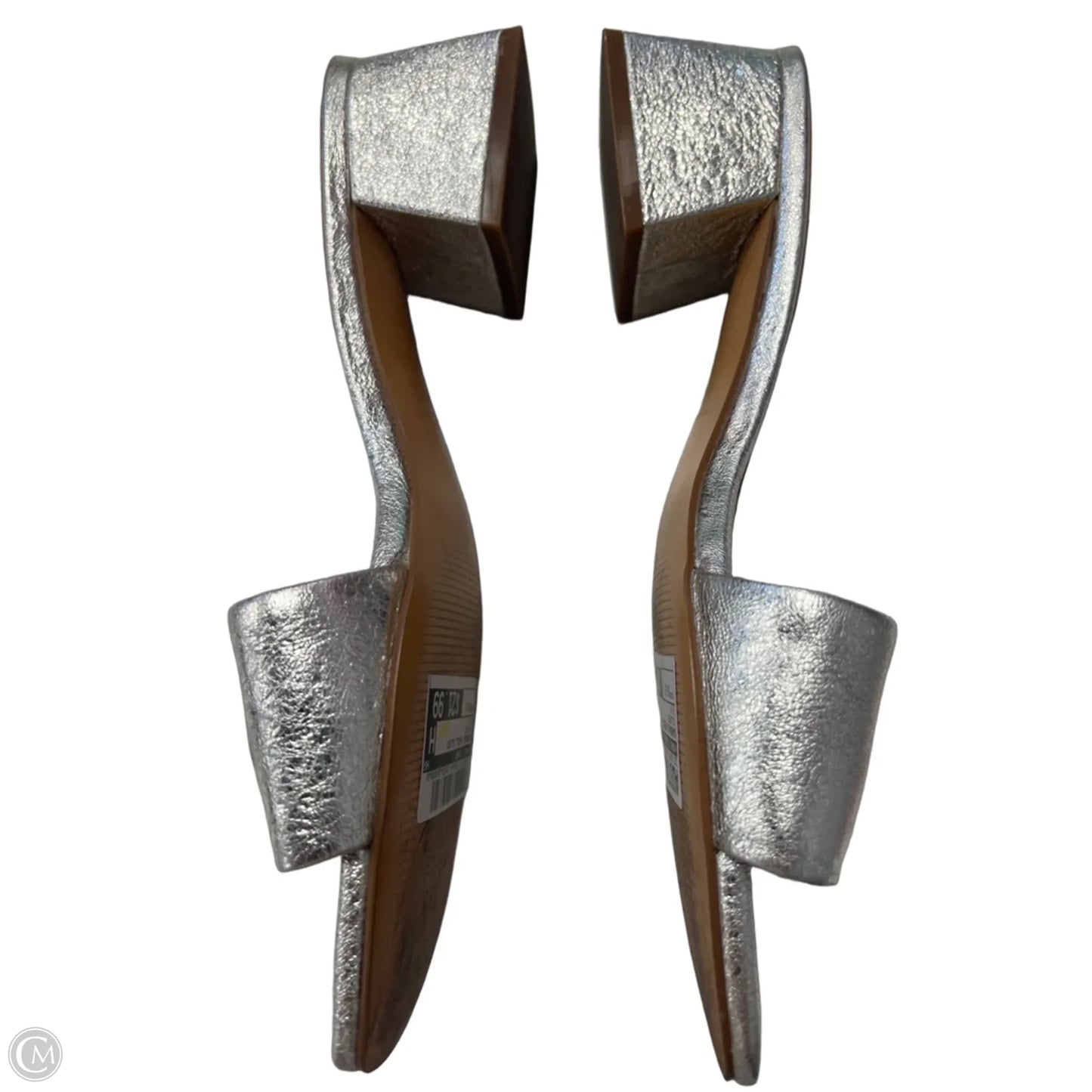 Sandals Heels Block By Marc Fisher In Silver, Size: 9.5