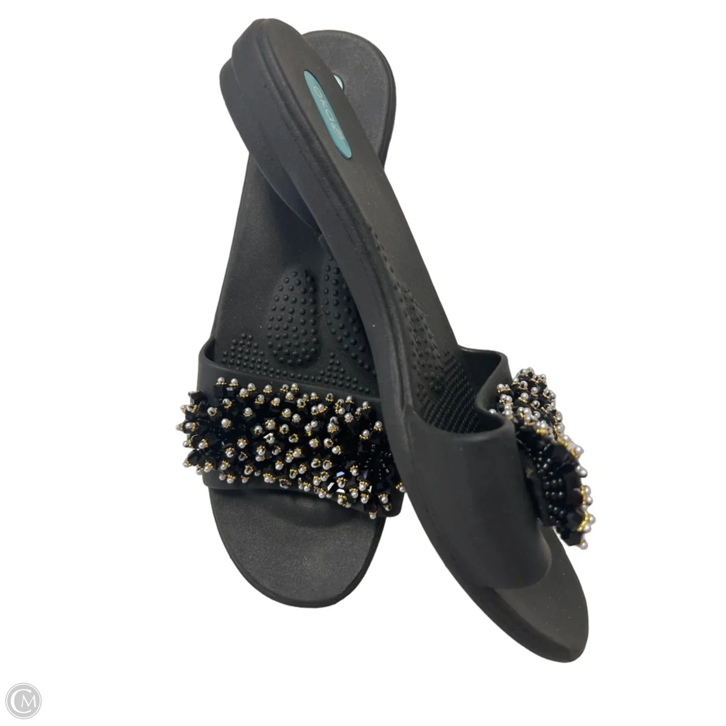 Sandals Flats By Clothes Mentor In Black, Size: 9