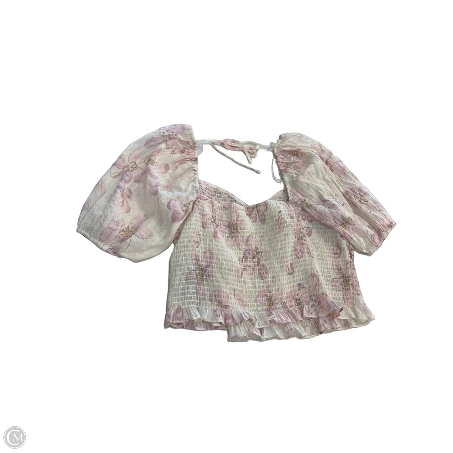 Top Short Sleeve By H&m In Floral Print, Size: Xl